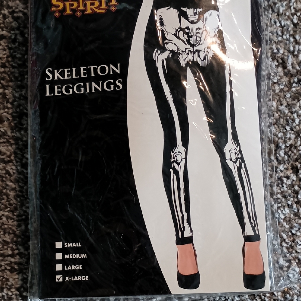 Spirit Black Skeleton Print Leggings